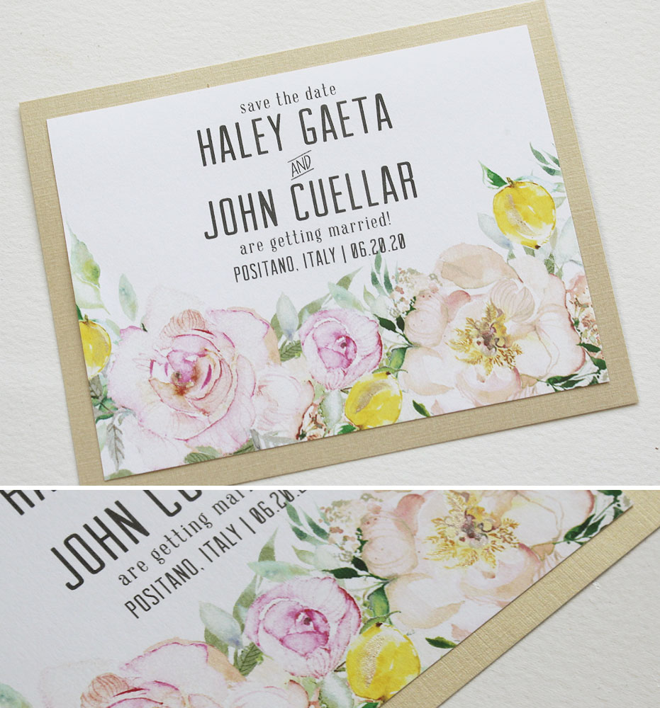 Soft Watercolor Floral Wedding Save the Dates