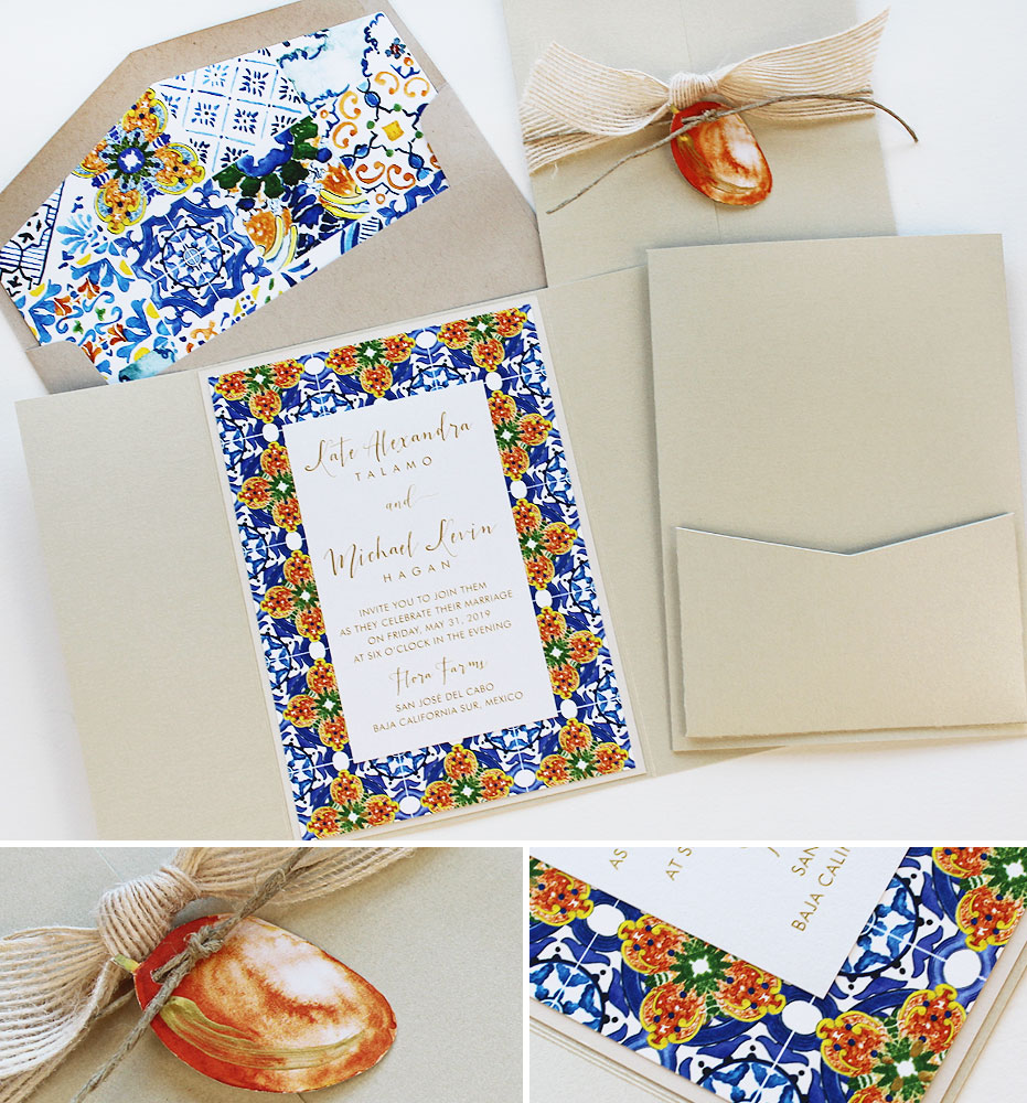 Mexican Tile Wedding Invitations