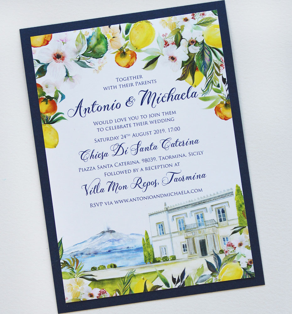 Villa Mon Repos Wedding Invitations