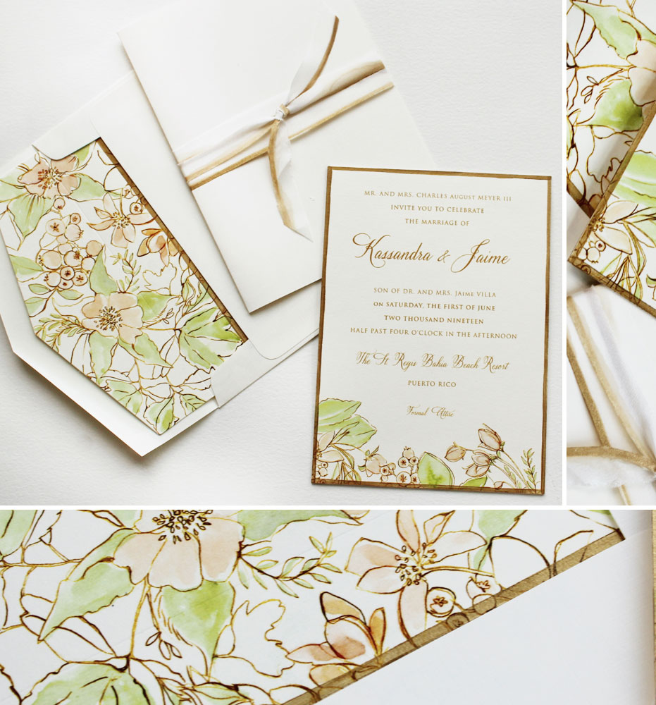 Botanical Pattern Wedding Invitations