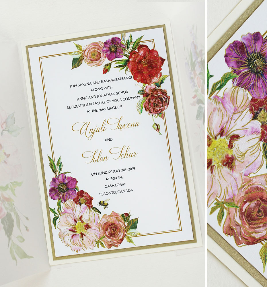 Bright Floral Wedding Invitations