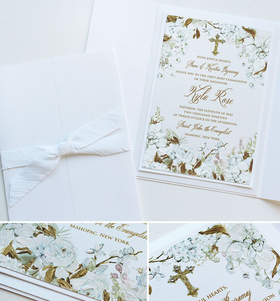 Hand Painted First Communion Invitations 