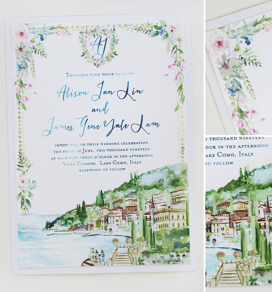 Watercolor Landscape Wedding Invitations
