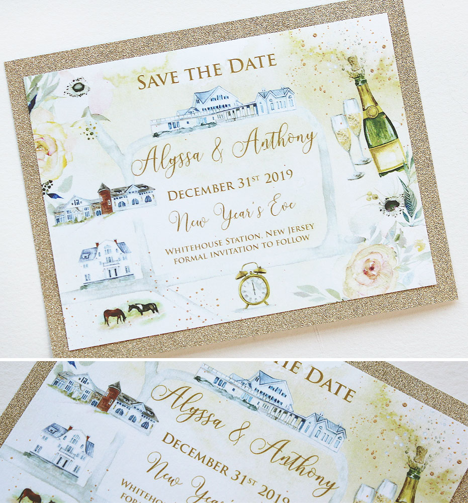 Watercolor Map Wedding Save the Dates