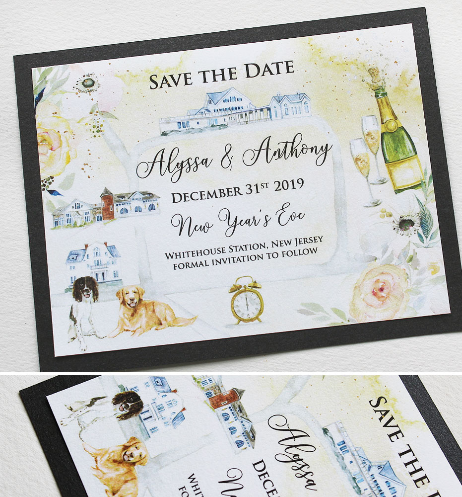 Watercolor Wedding Save the Dates