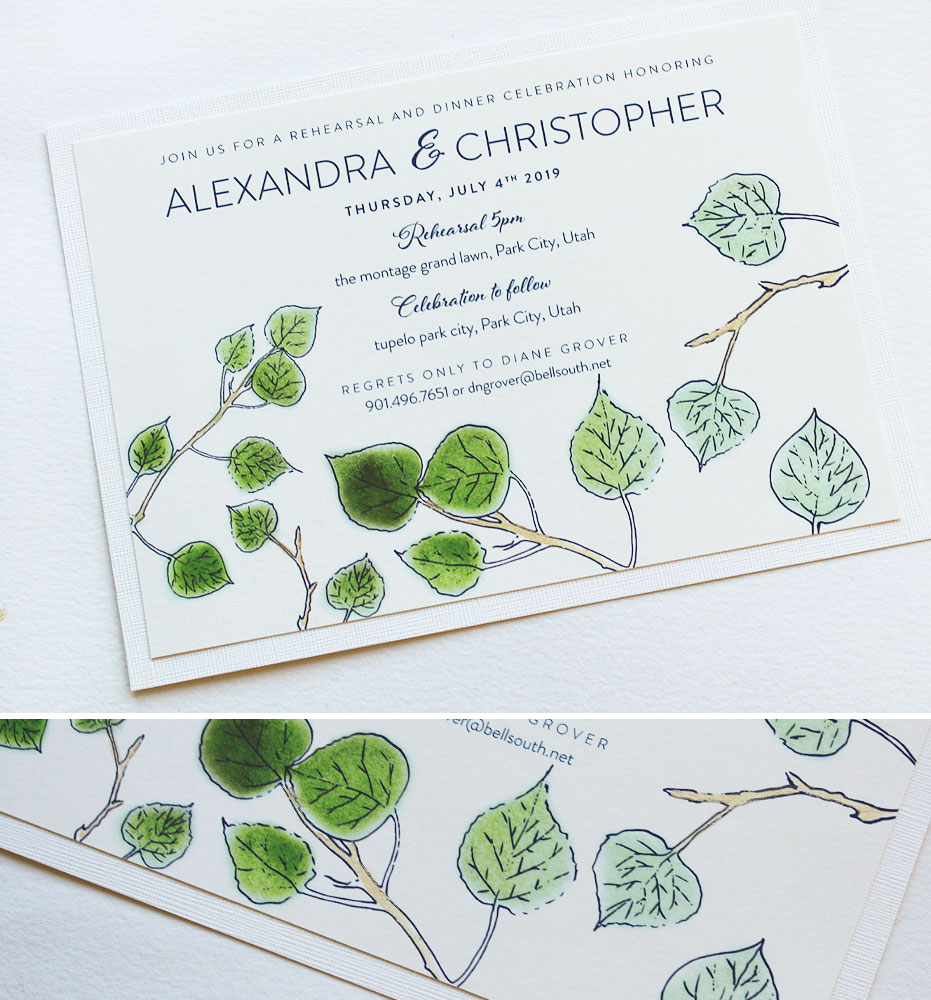 Aspen Leaf Wedding Stationery