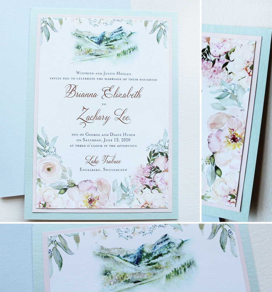 Floral and Landscape Wedding Invitations
