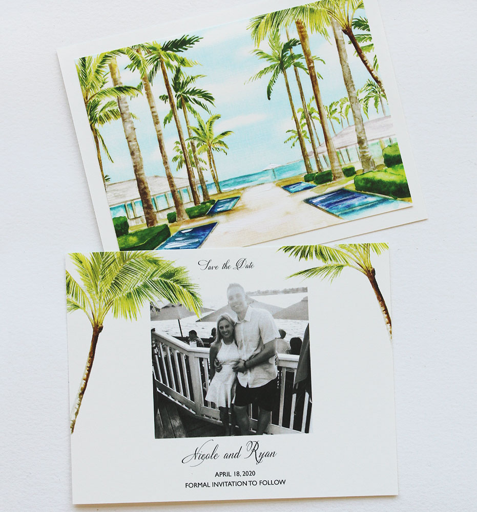 Watercolor Tropical Save the Date