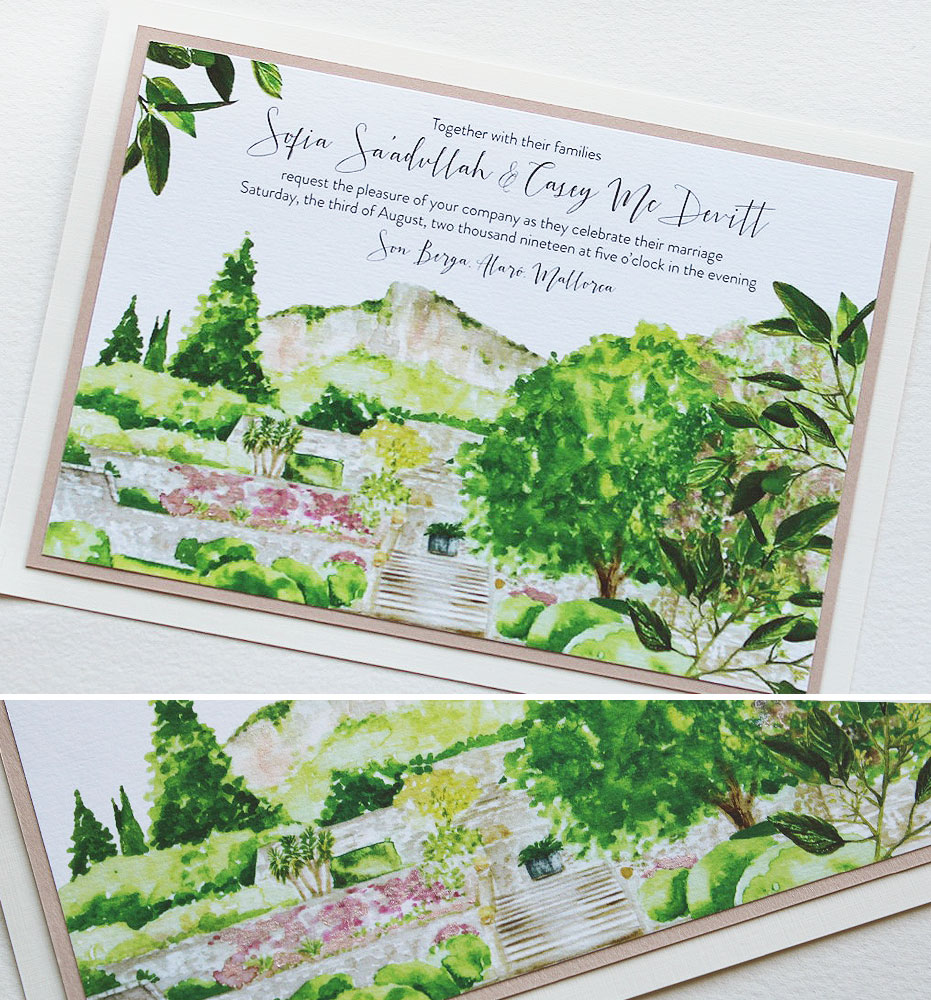 Watercolor Garden Wedding Invitations