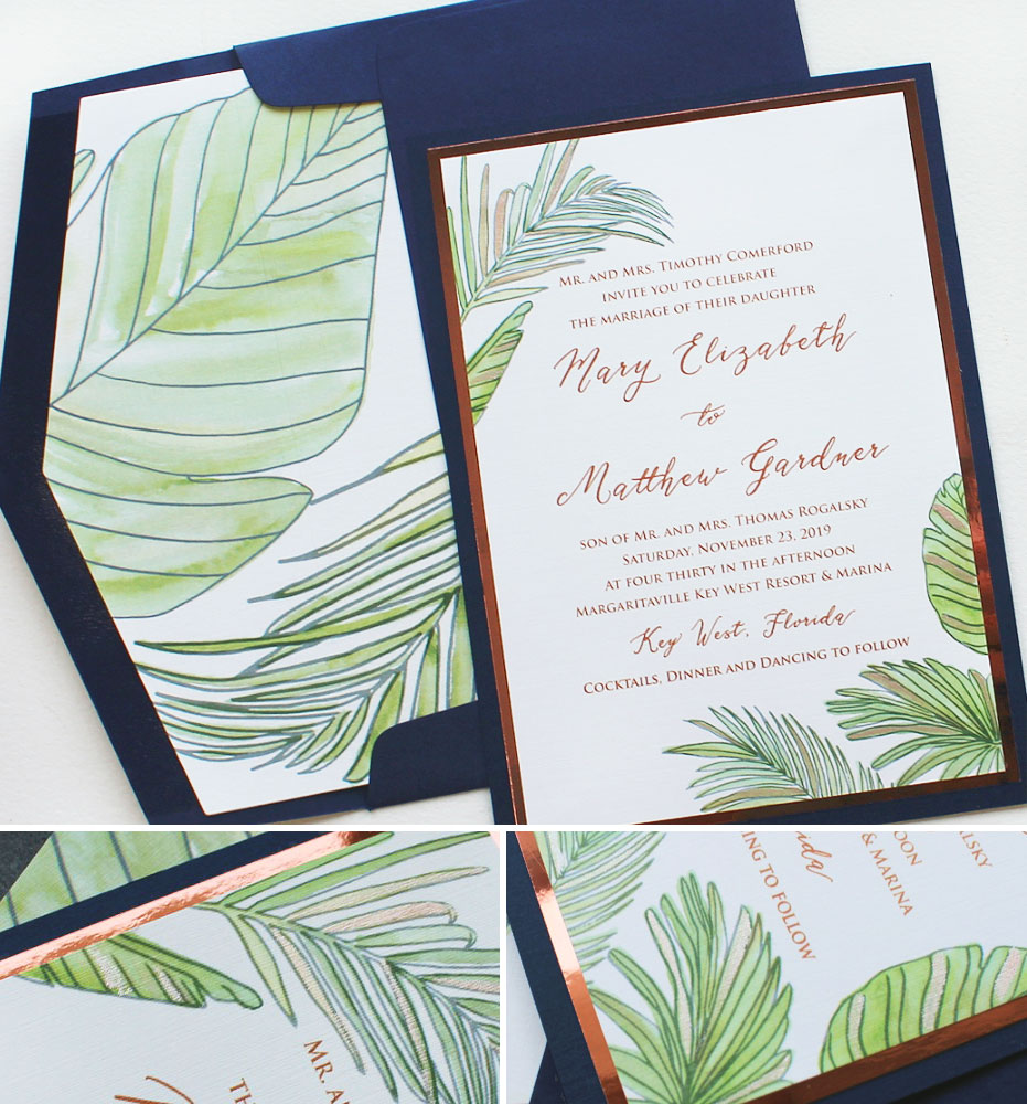 Palm Leaf Wedding Invitations