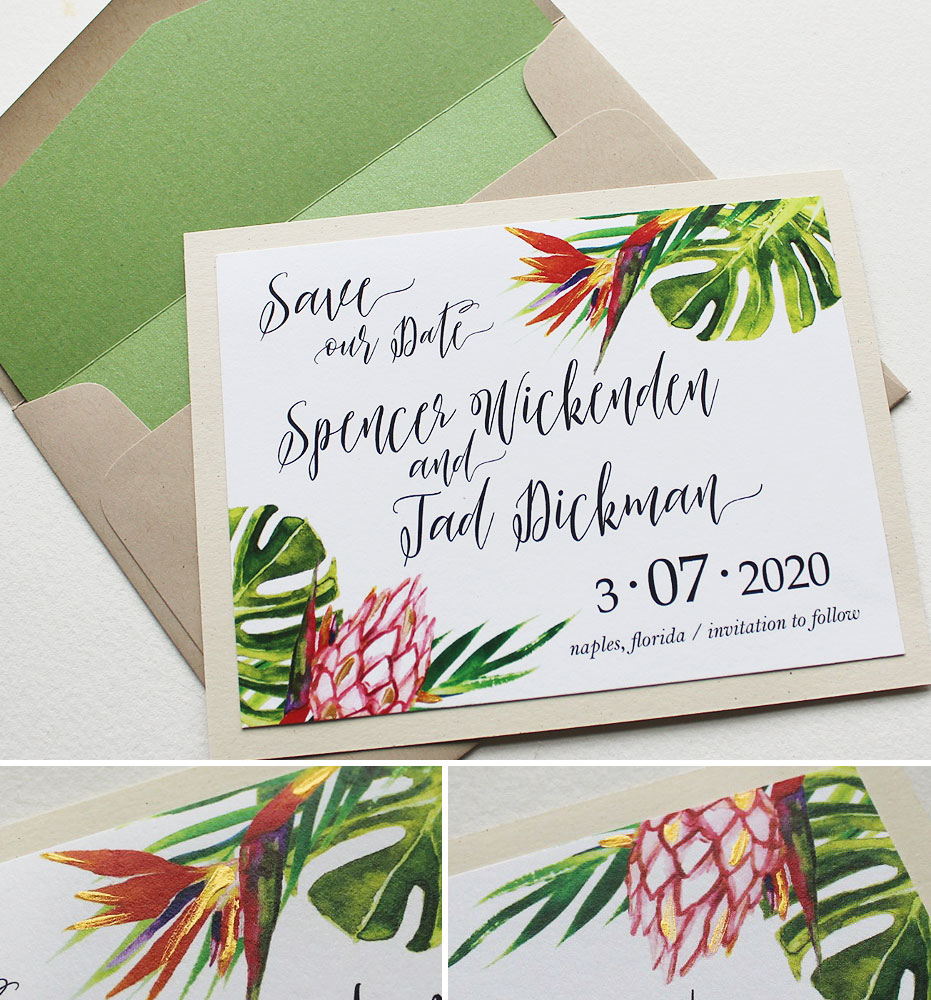 Bird of Paradise Tropical Save the Dates
