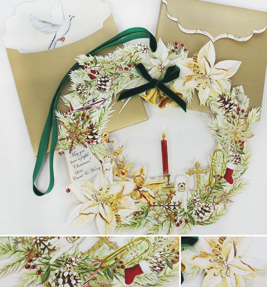 Custom Wreath Christmas Cards