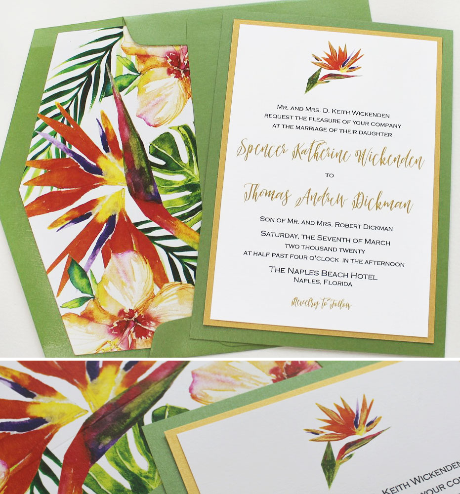 Tropical Botanical Wedding Invitations