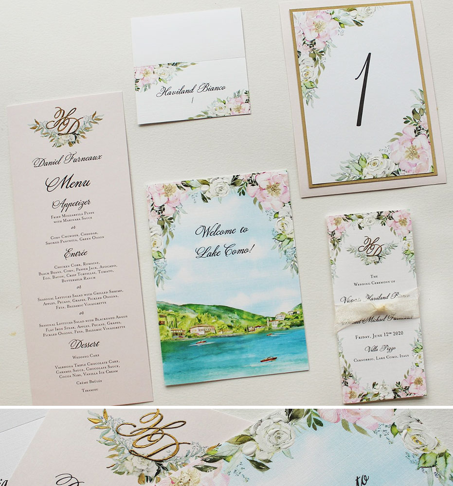 Blush Floral Wedding Stationery