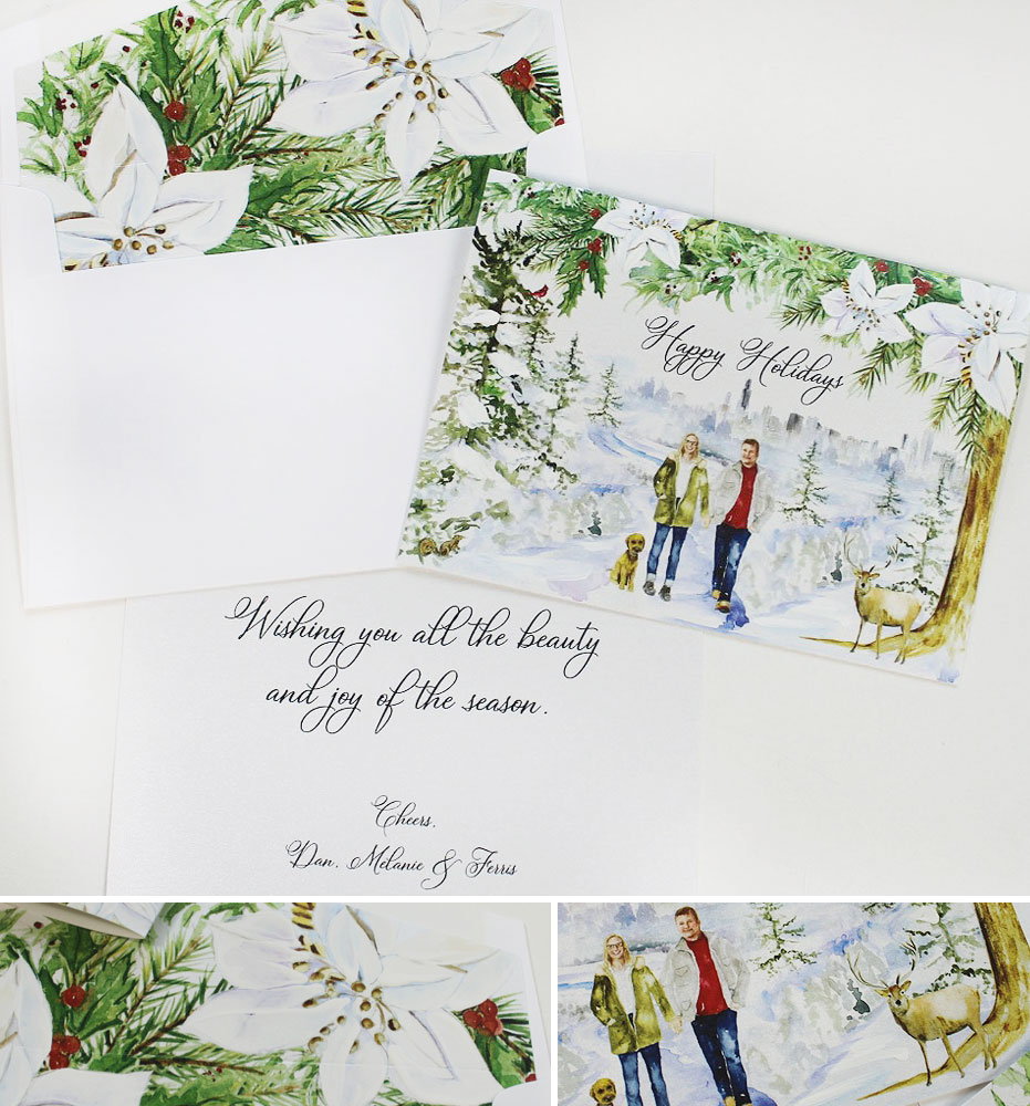 Illustrated Watercolor Christmas Card