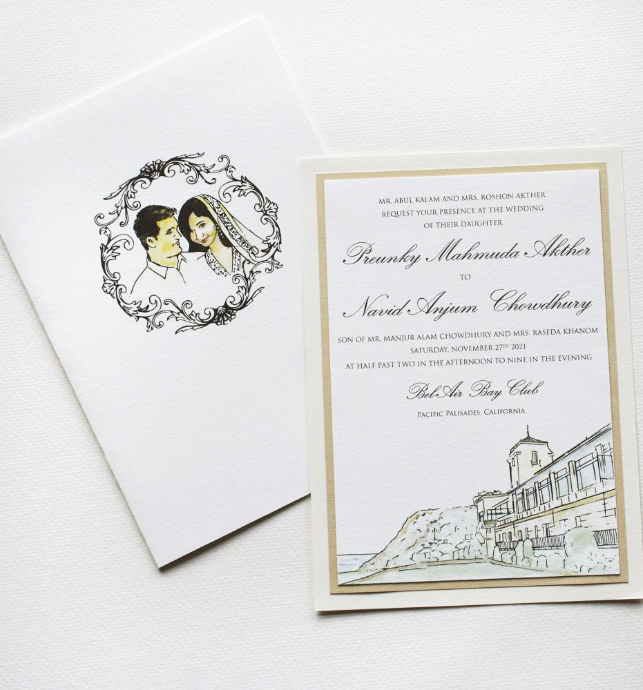 Custom Illustrated Wedding Invitations