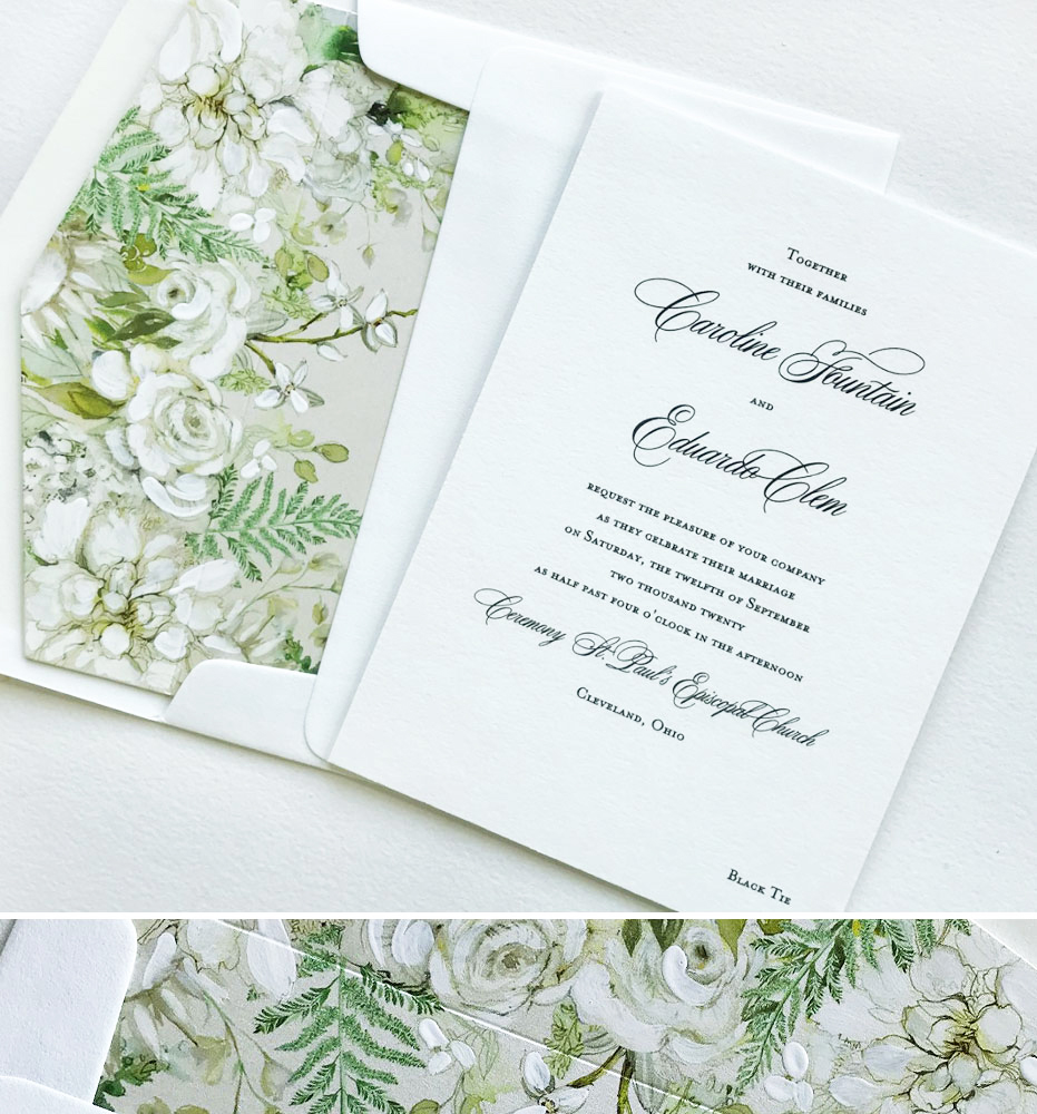 Hand Painted Floral Wedding Invites
