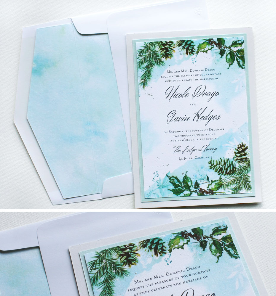 Winter Botanical Wedding Invitations