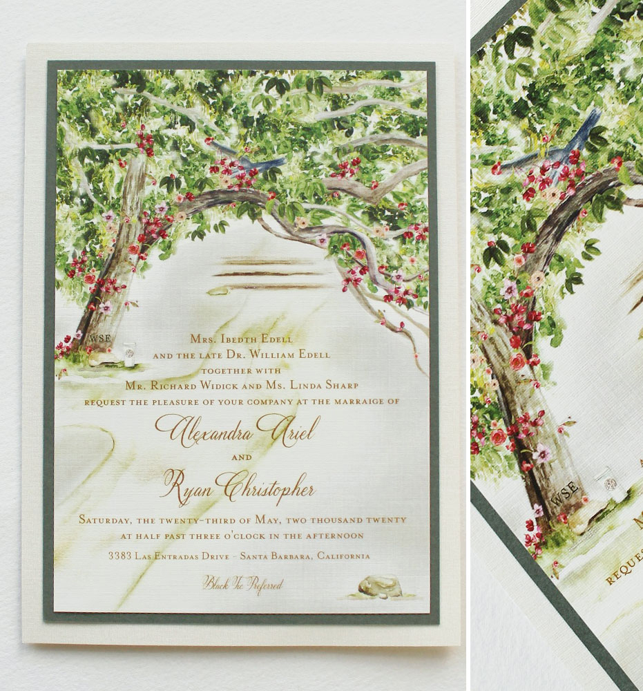 Illustrated Tree Wedding Invitations