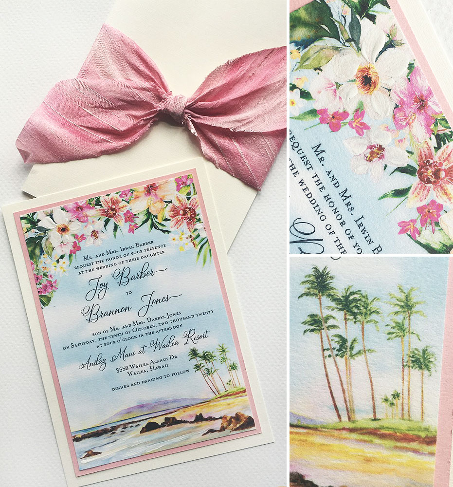 Custom Hawaii Wedding Invitations