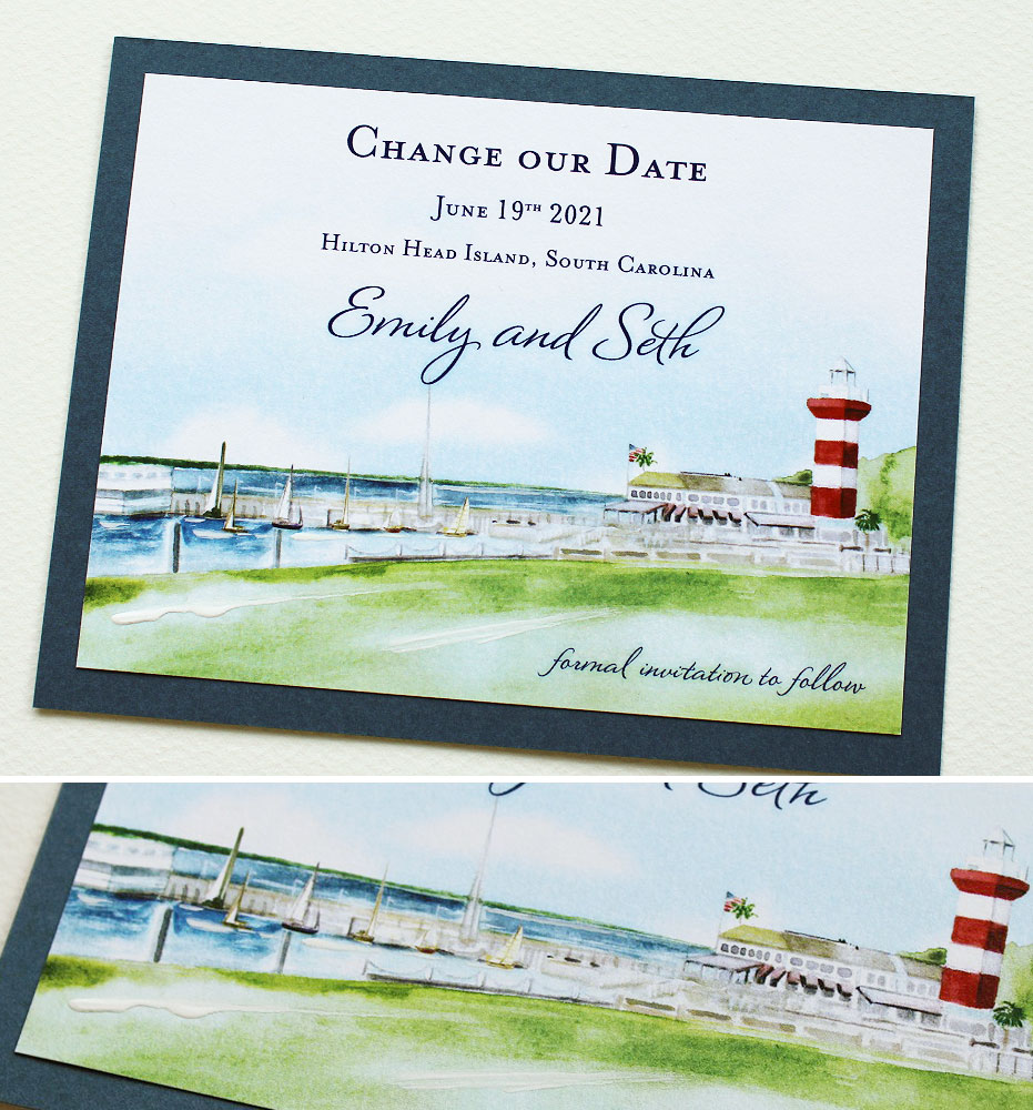 Watercolor Hilton Head Wedding Save the Date