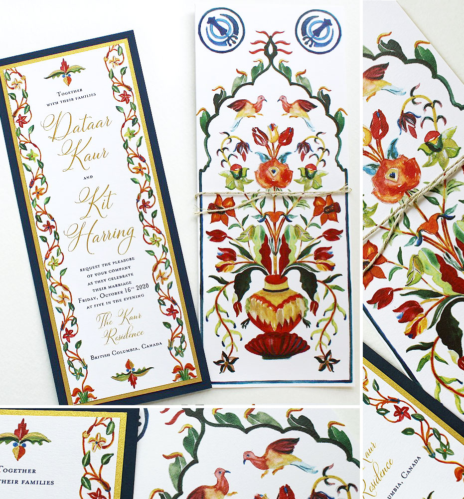 Watercolor Pattern Wedding Invitations