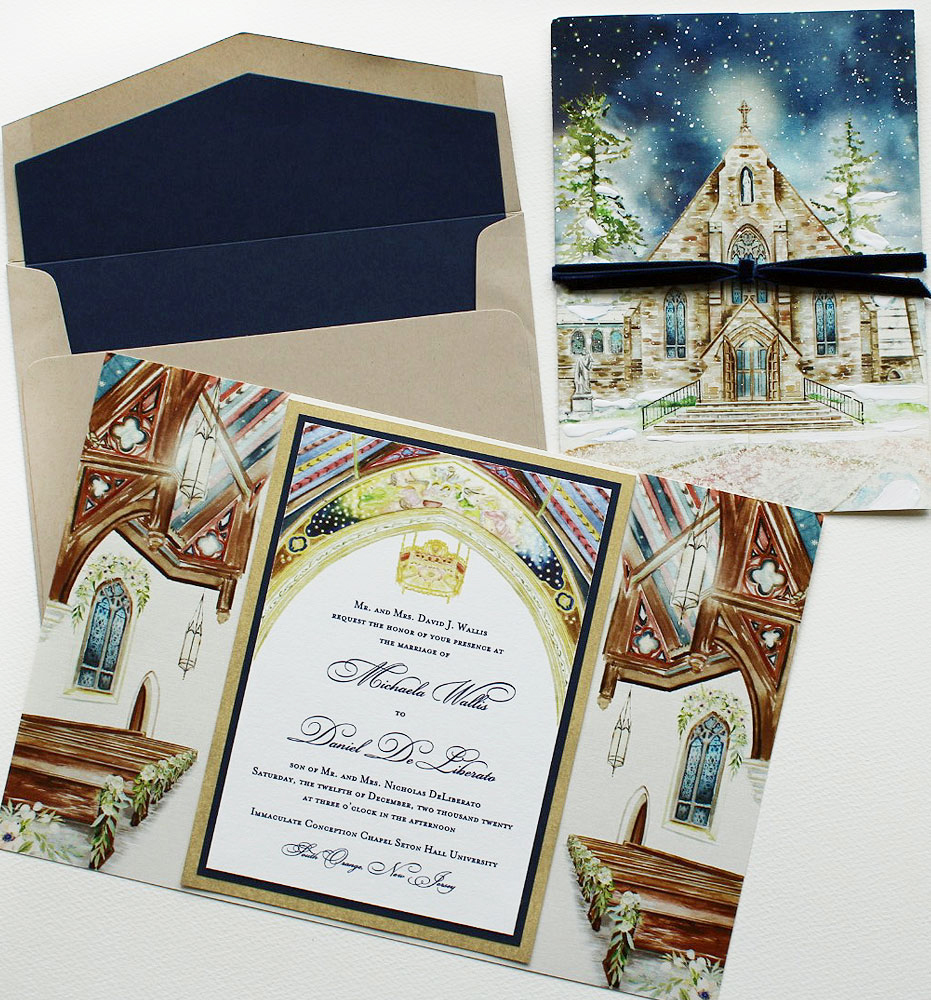Gatefold Church Wedding Invitations