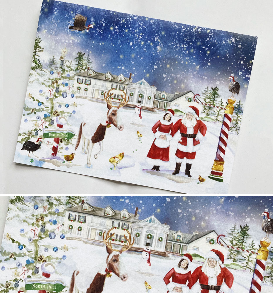 Custom House Illustration Christmas Cards
