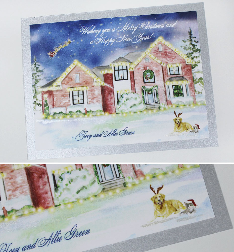 Custom Illustrated Watercolor Christmas Cards