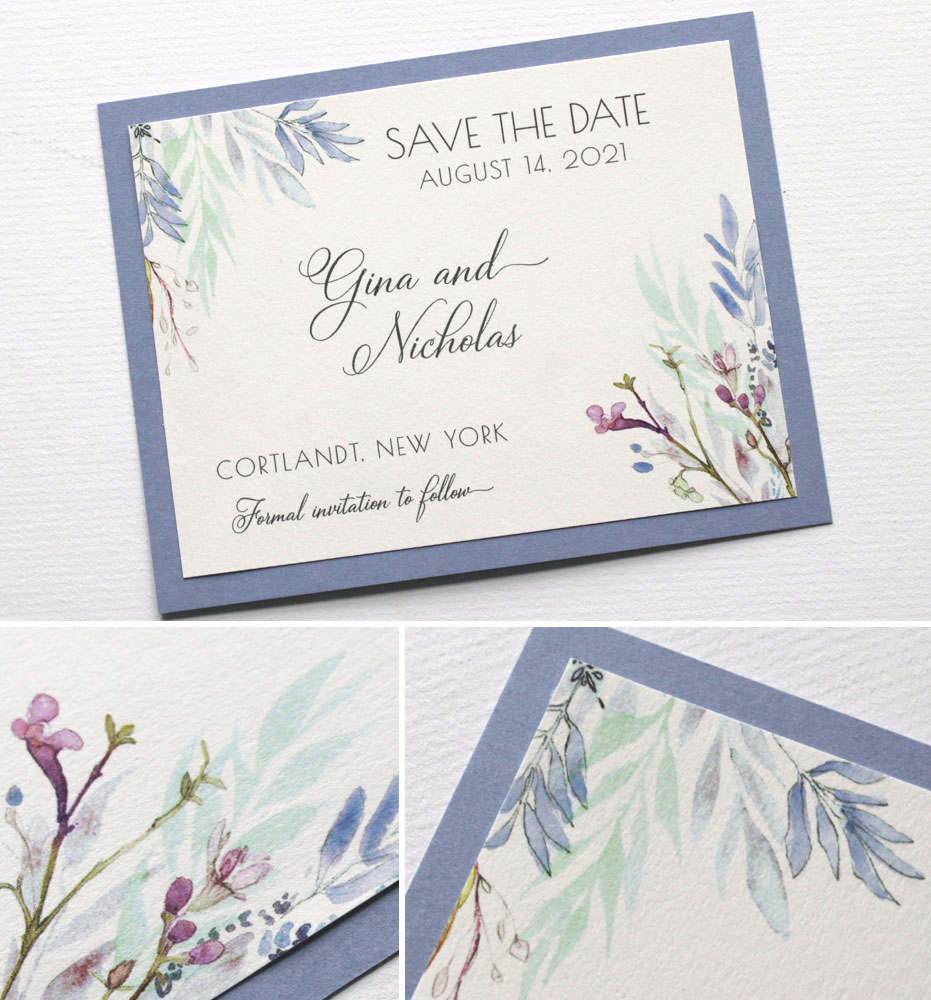 Botanical Wedding Stationery Dusty Lavender Floral Wedding Invites