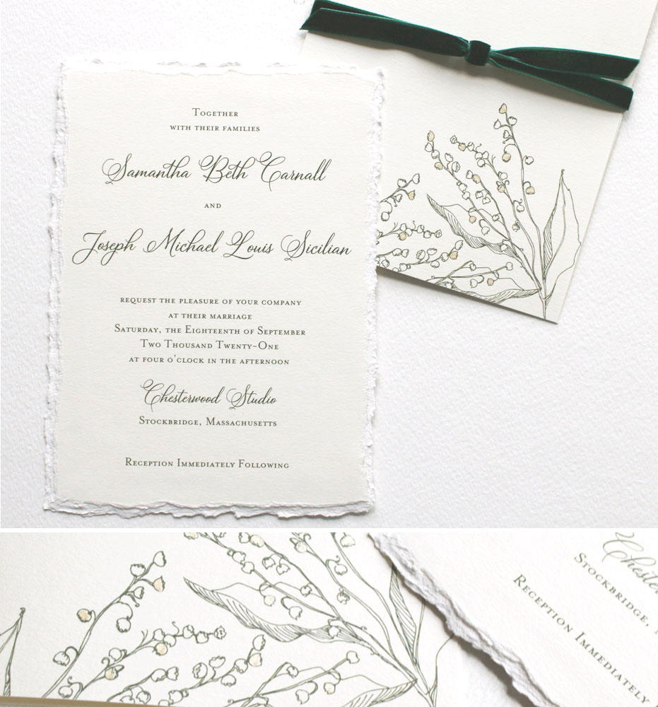 Elegant Olive Green Wedding Invitations 