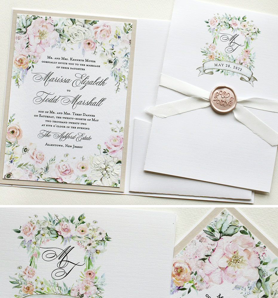 Soft Pastel Watercolor Wedding Invitations