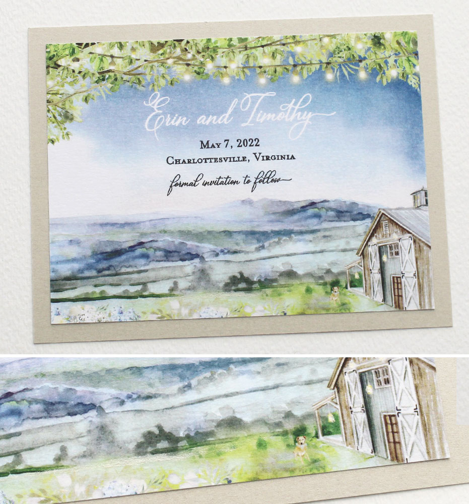 Pippin Hill Landscape Wedding Stationery