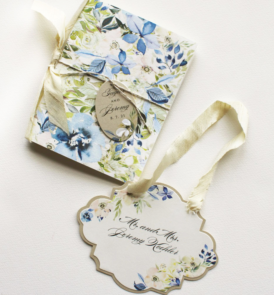 Custom Watercolor Floral Wedding Day Accessories