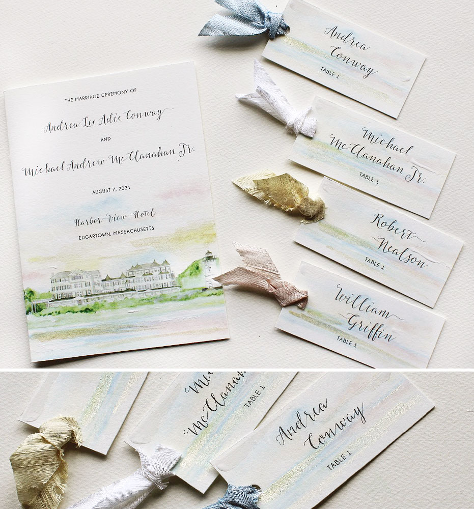 Watercolor Ocean Wedding Stationery