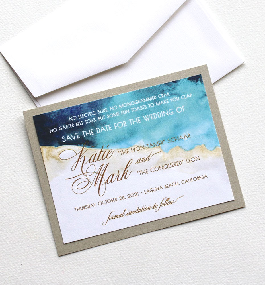 Abstract Watercolor Save the Dates