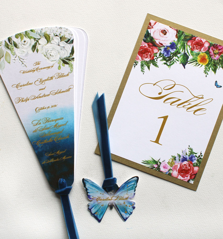 Watercolor Floral Wedding Day Accessories Watercolor Pattern Mexico Wedding Invitations
