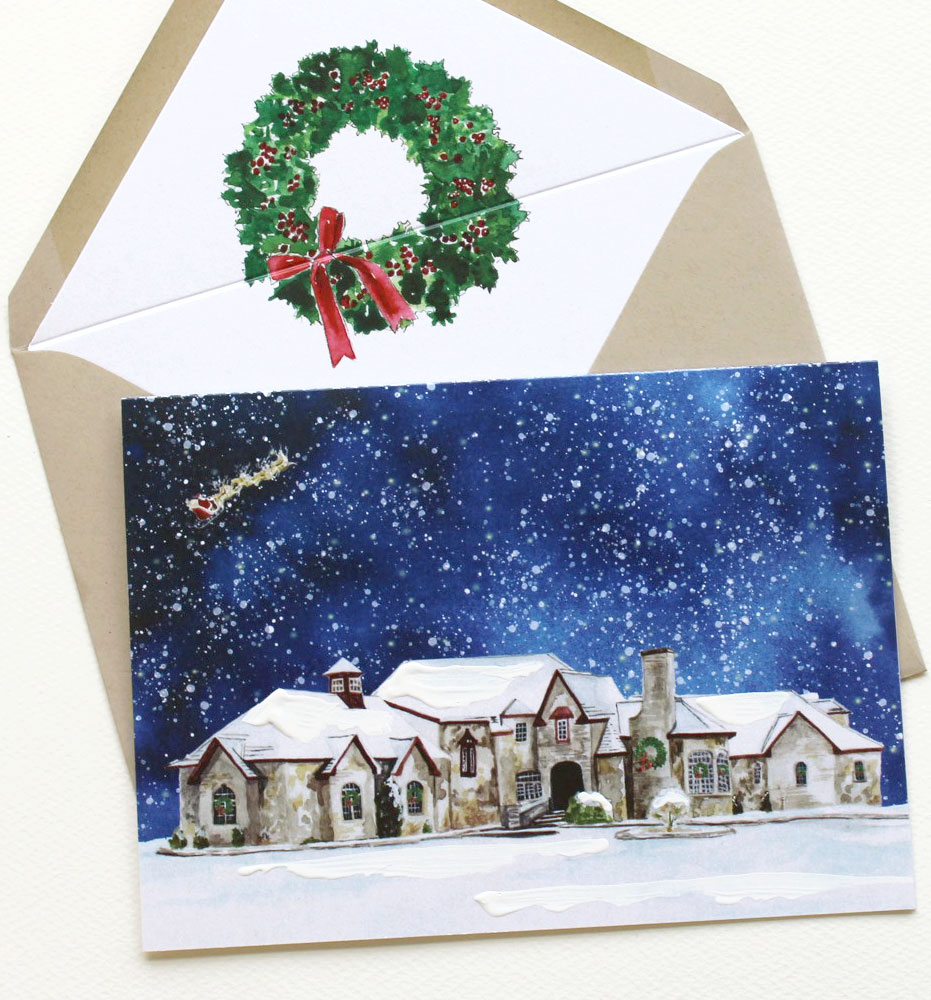House Portrait Holiday Cards