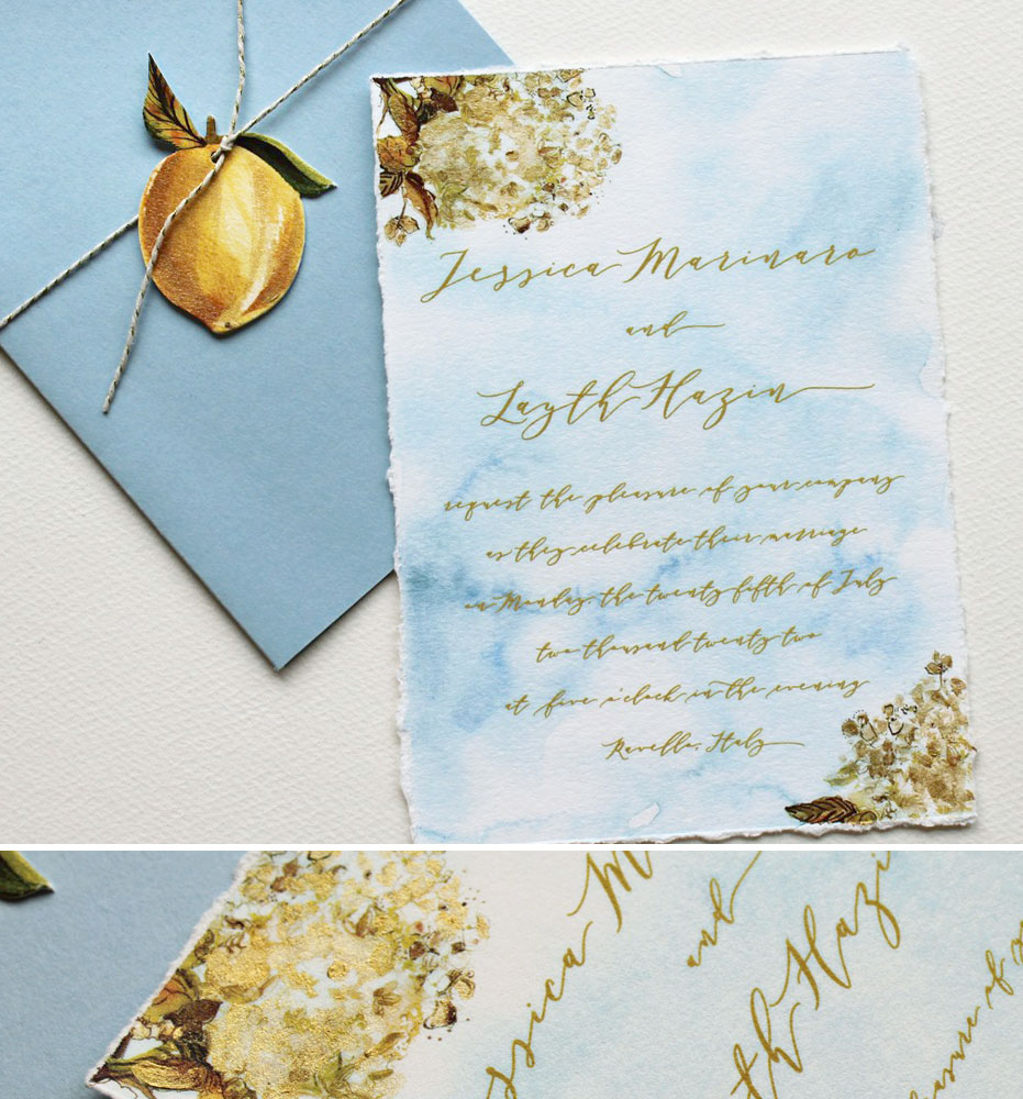Muted Watercolor Wedding Invitations