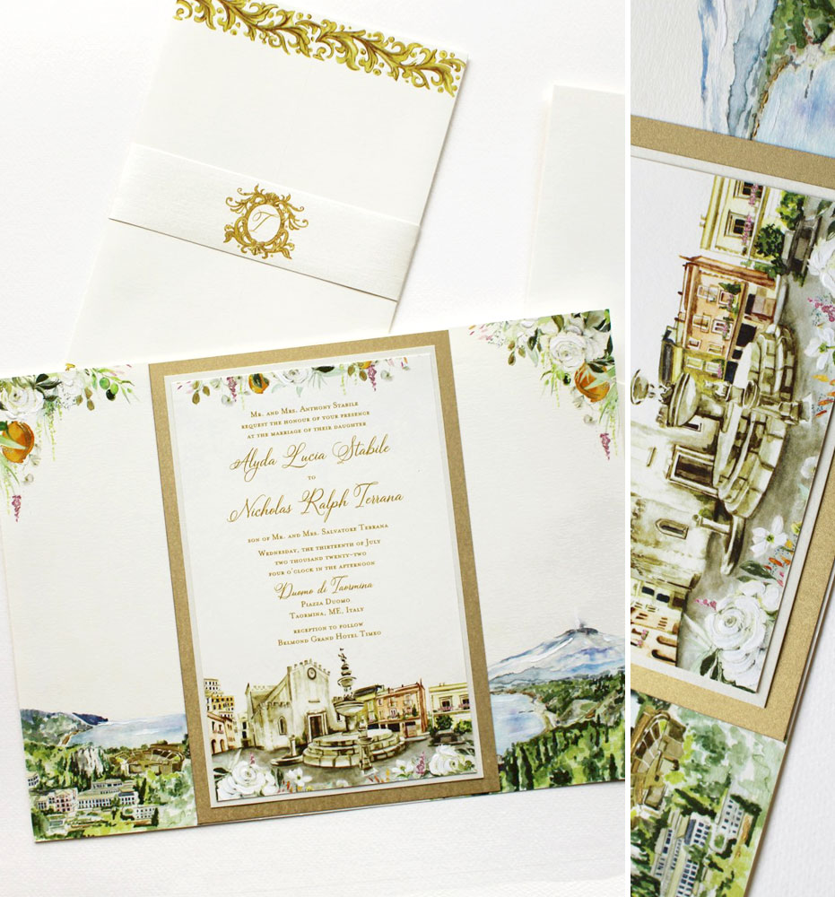 Sicily Landscape Wedding Invitations 