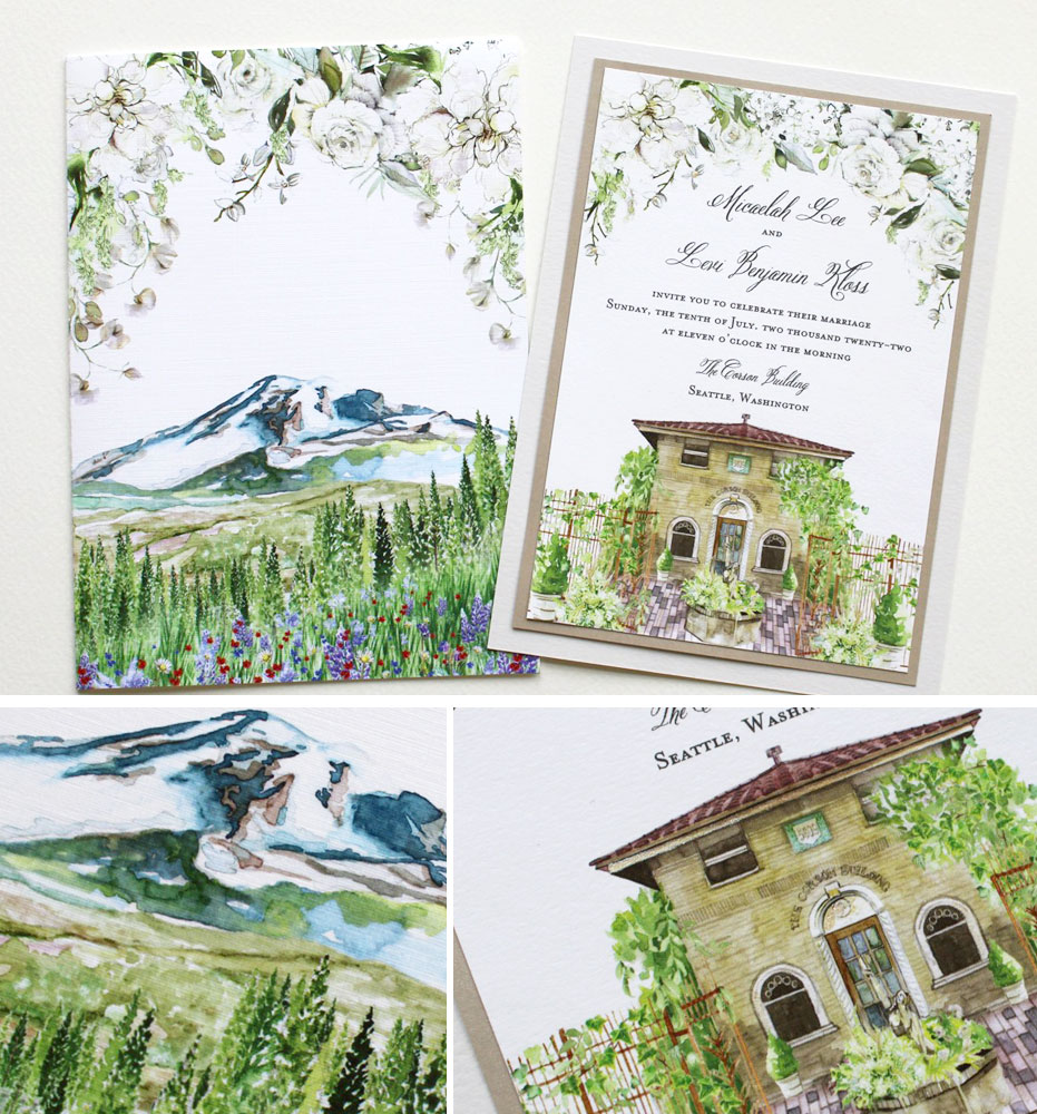 Watercolor Wedding Invitations