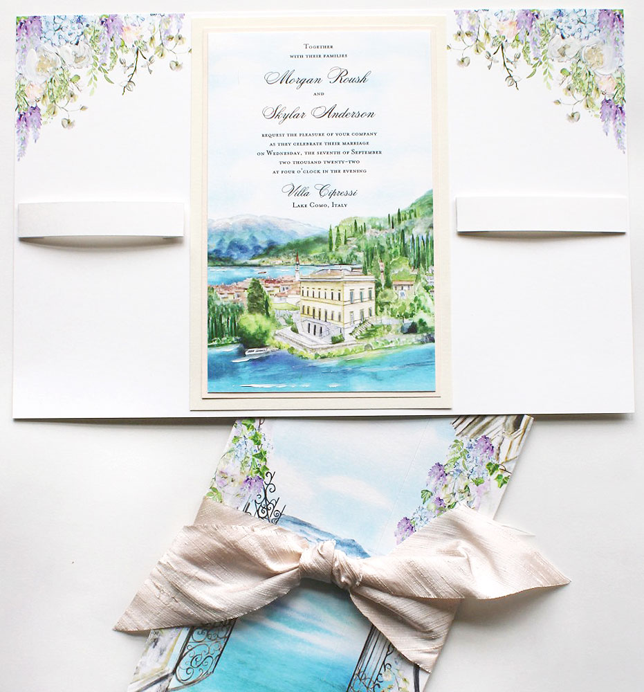 Villa Cipressi Lake Como Wedding Invitations