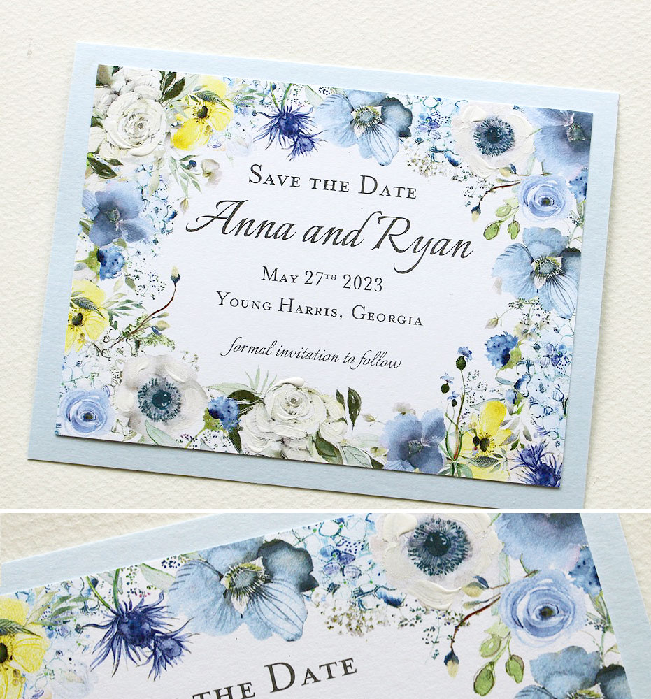 Watercolor Floral Wedding Save the Dates