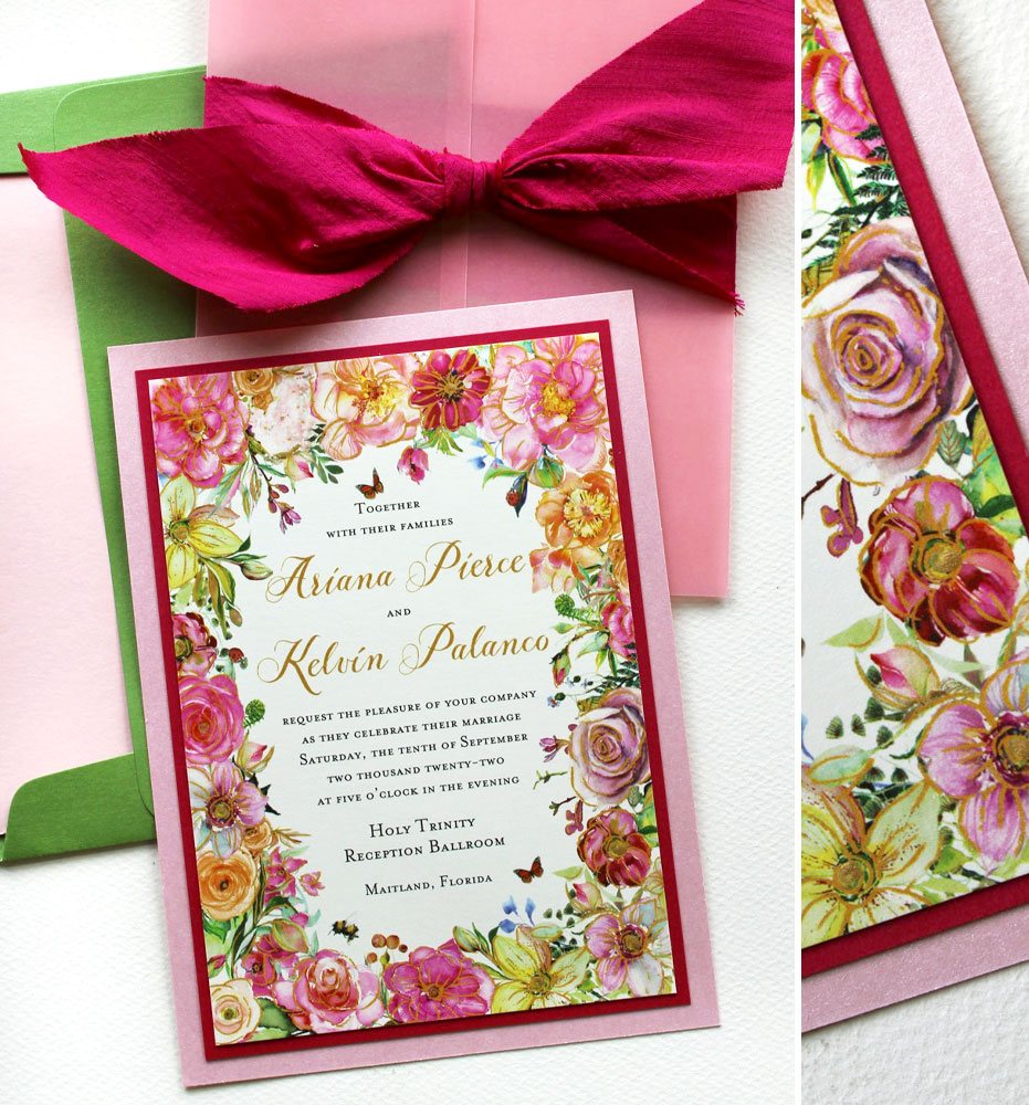 WAtercolor Floral Wedding INvitations