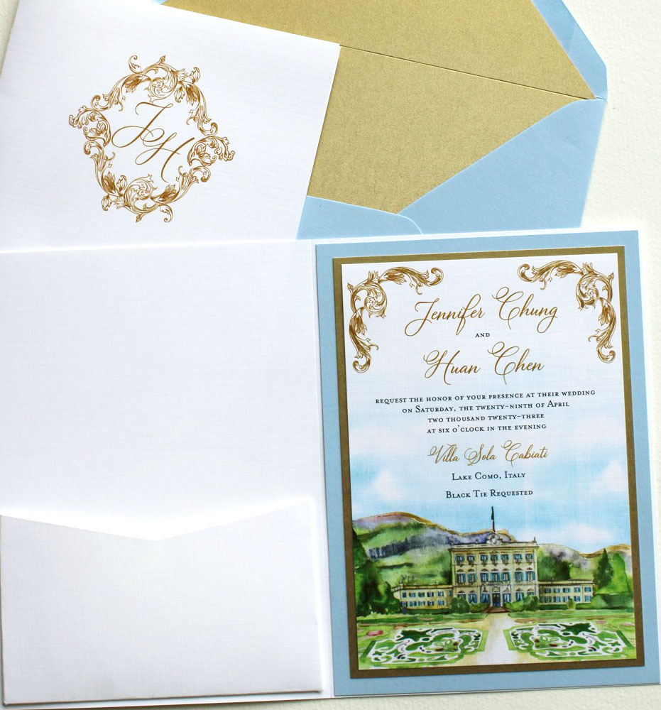 Villa Sola Cabiati Wedding Invitations