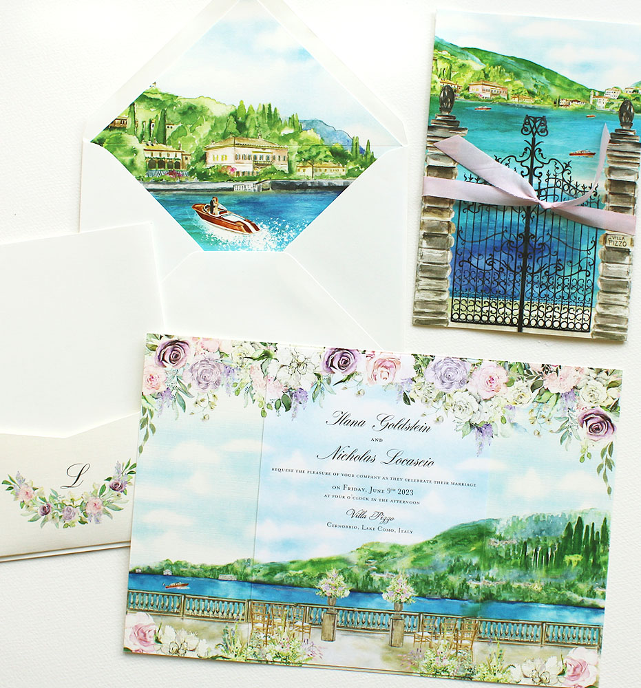 Lake Como Italy Wedding Invitations