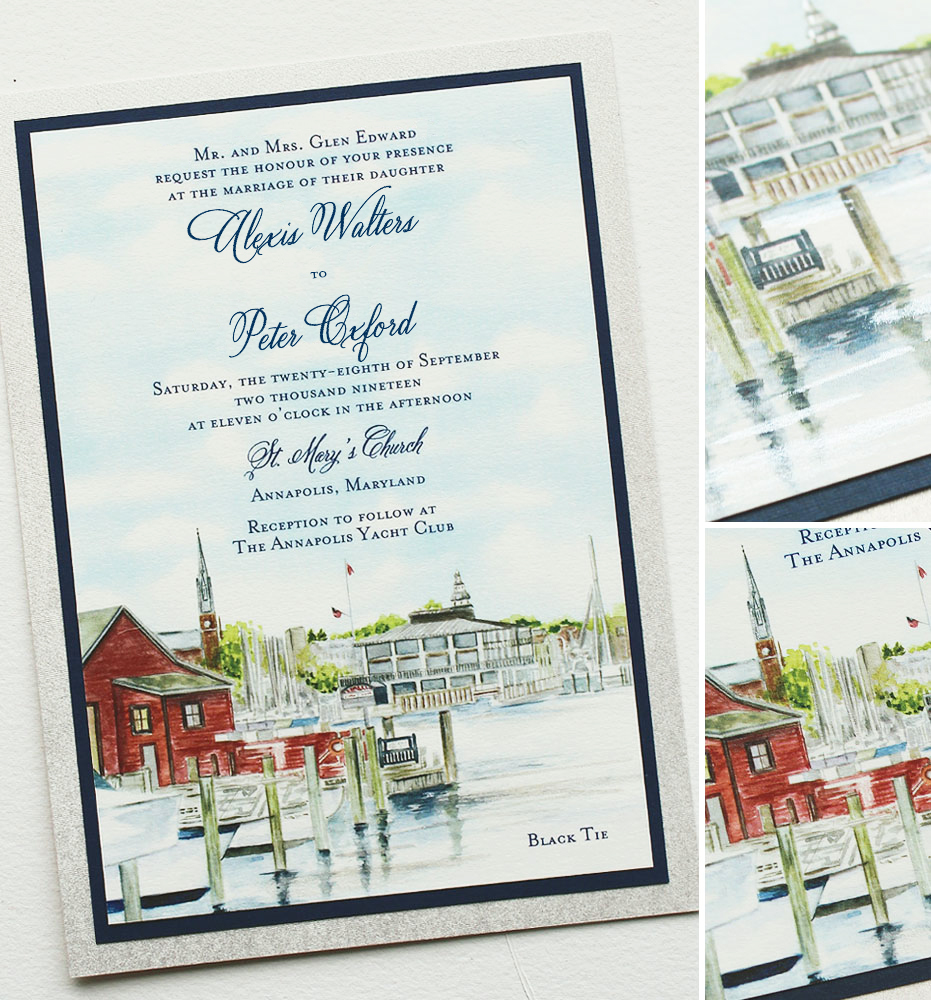 Nautical Annapolis Wedding Invitations