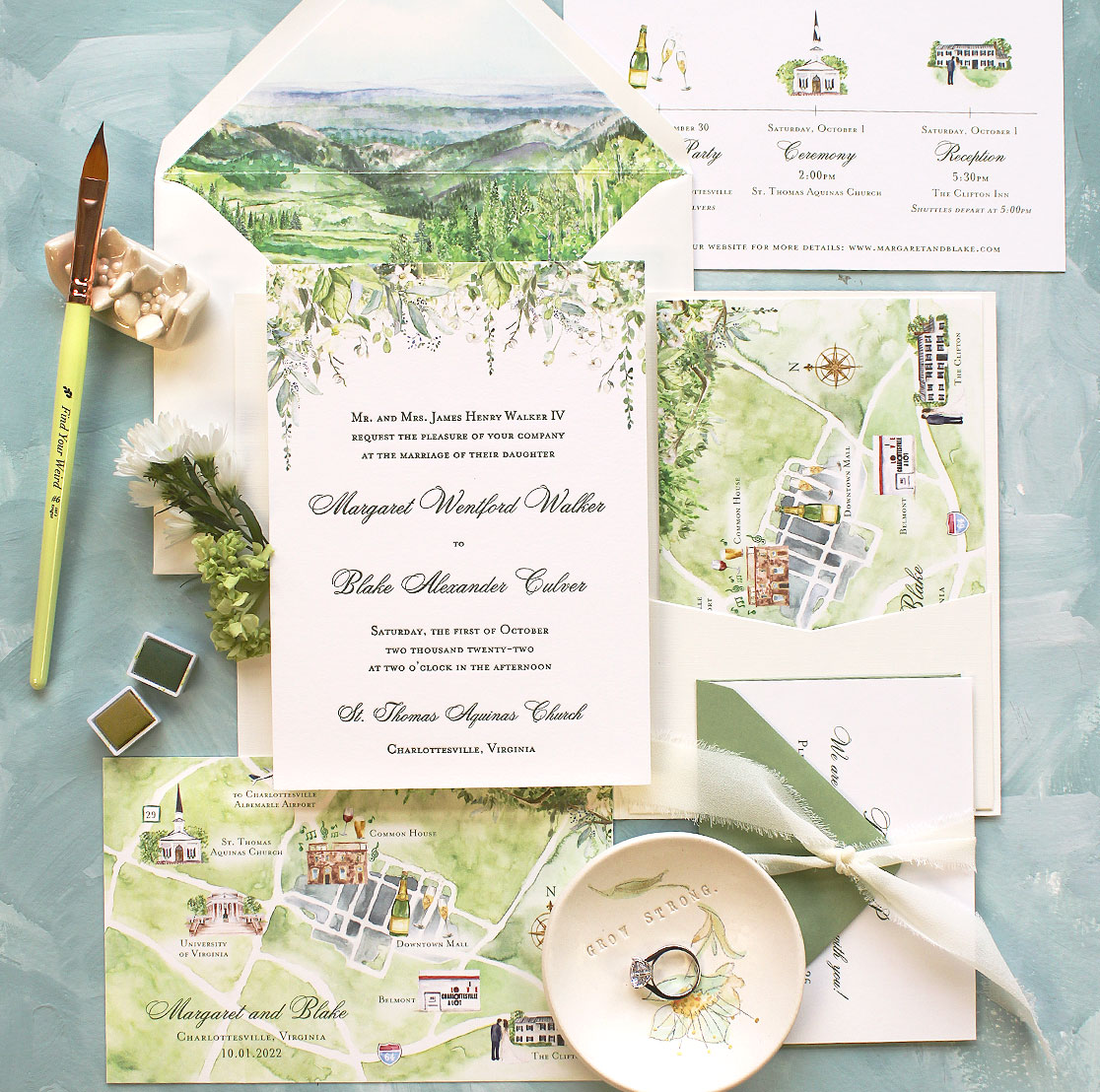 Virginia Landscape Wedding Invitations