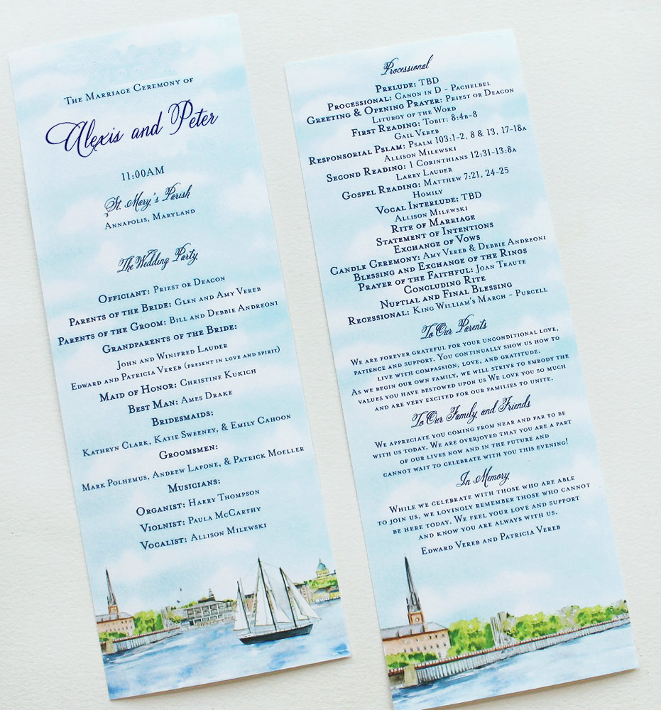 Annapolis Maryland Wedding Stationery