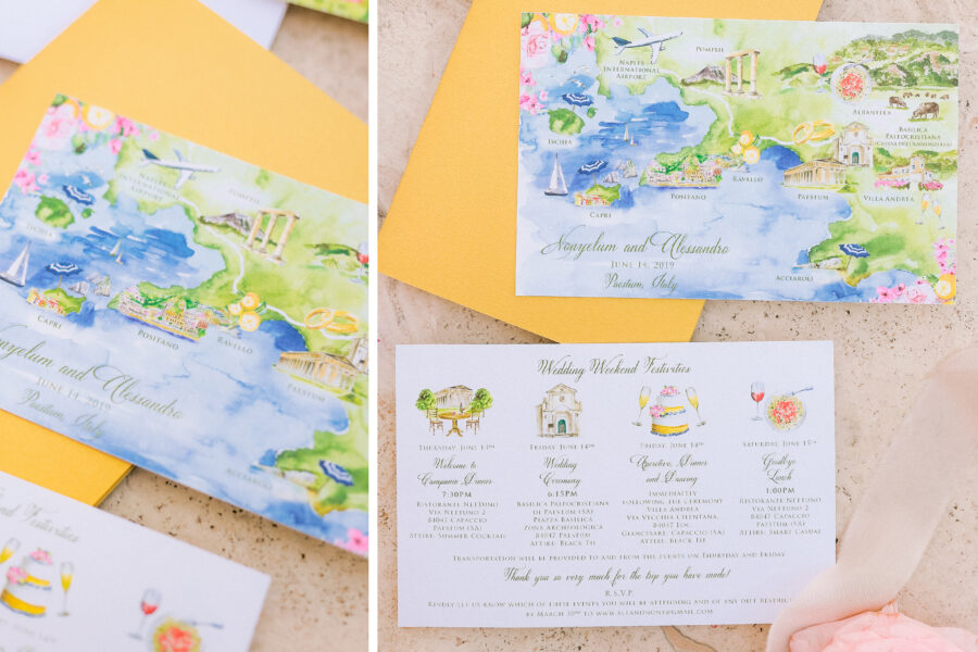 watercolor-map-and-wedding-itinerary